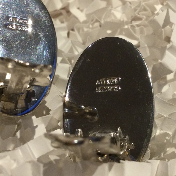 SterlingSilver Simulated Turquoise ClipOn Earrings - Picture 4 of 6